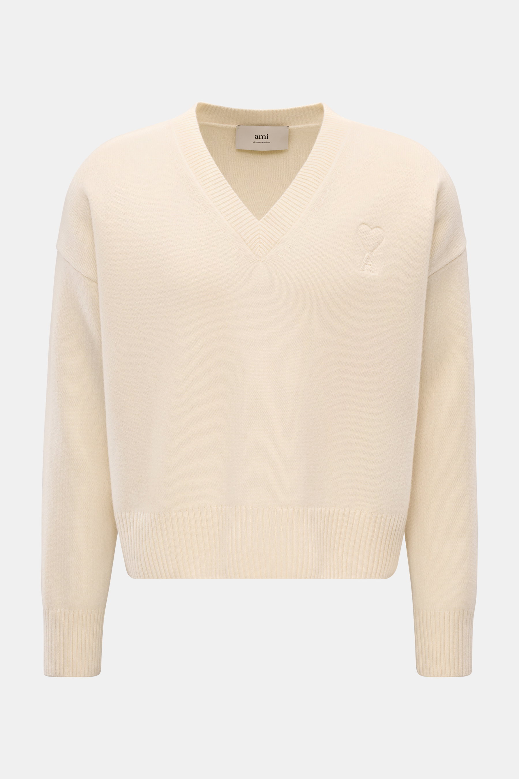 Ami Paris V-Neck Pullover creme