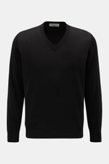 Filippo de Laurentiis Feinstrick-V-Neck Pullover schwarz