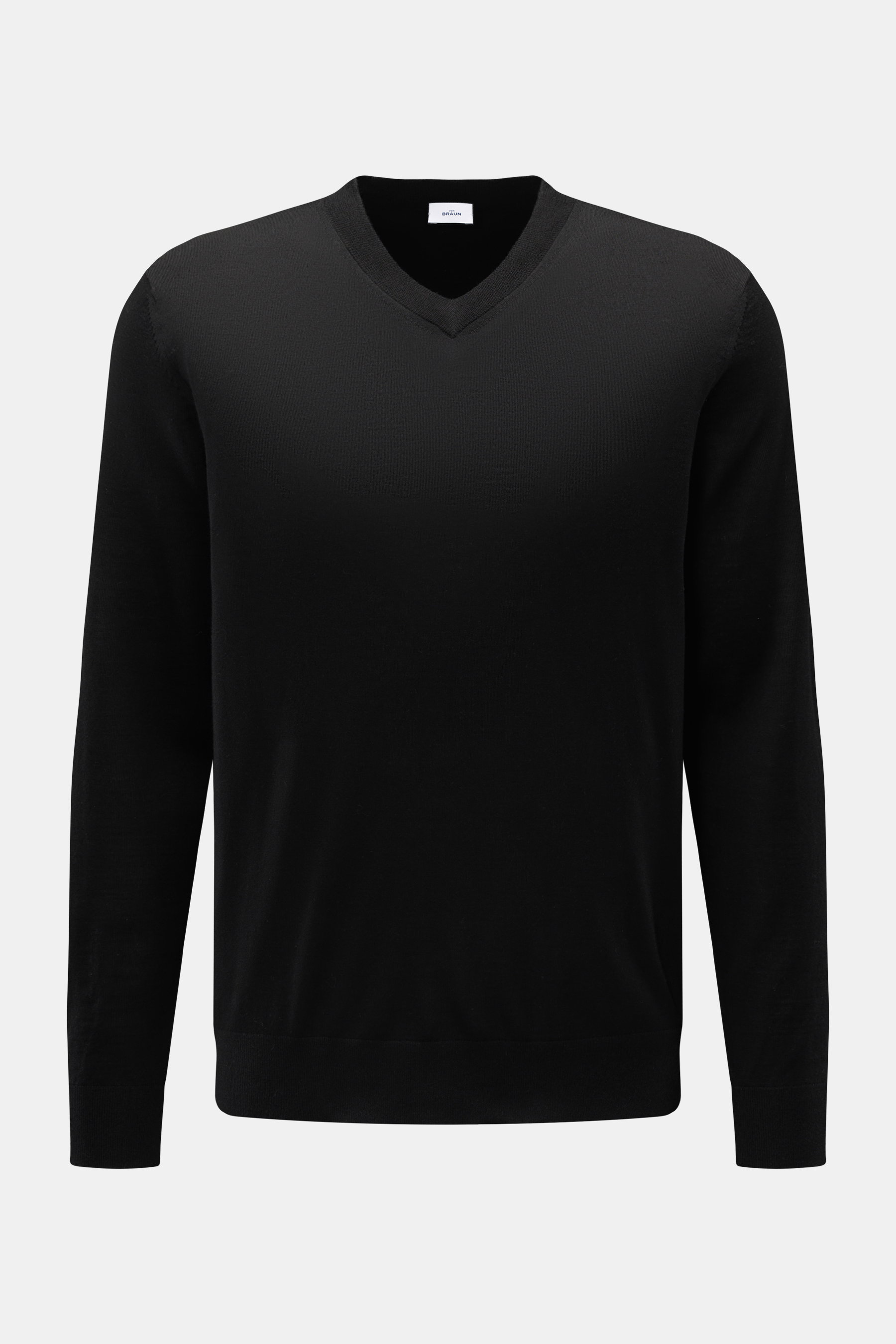 Merino V-Neck Pullover schwarz