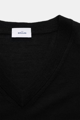 von Braun Merino V-Neck Pullover schwarz