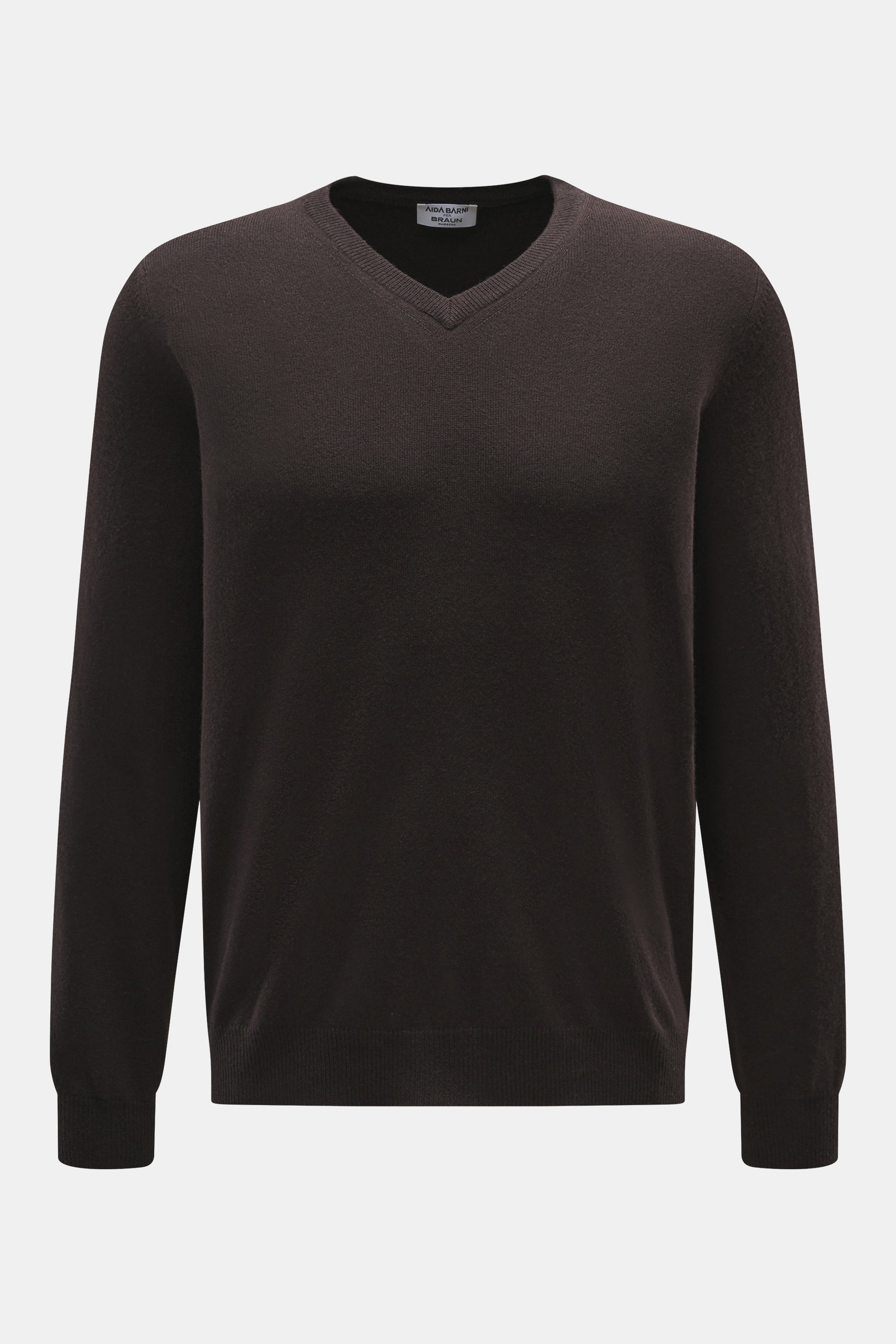 Aida Barni Cashmere V-Neck Pullover dunkelbraun