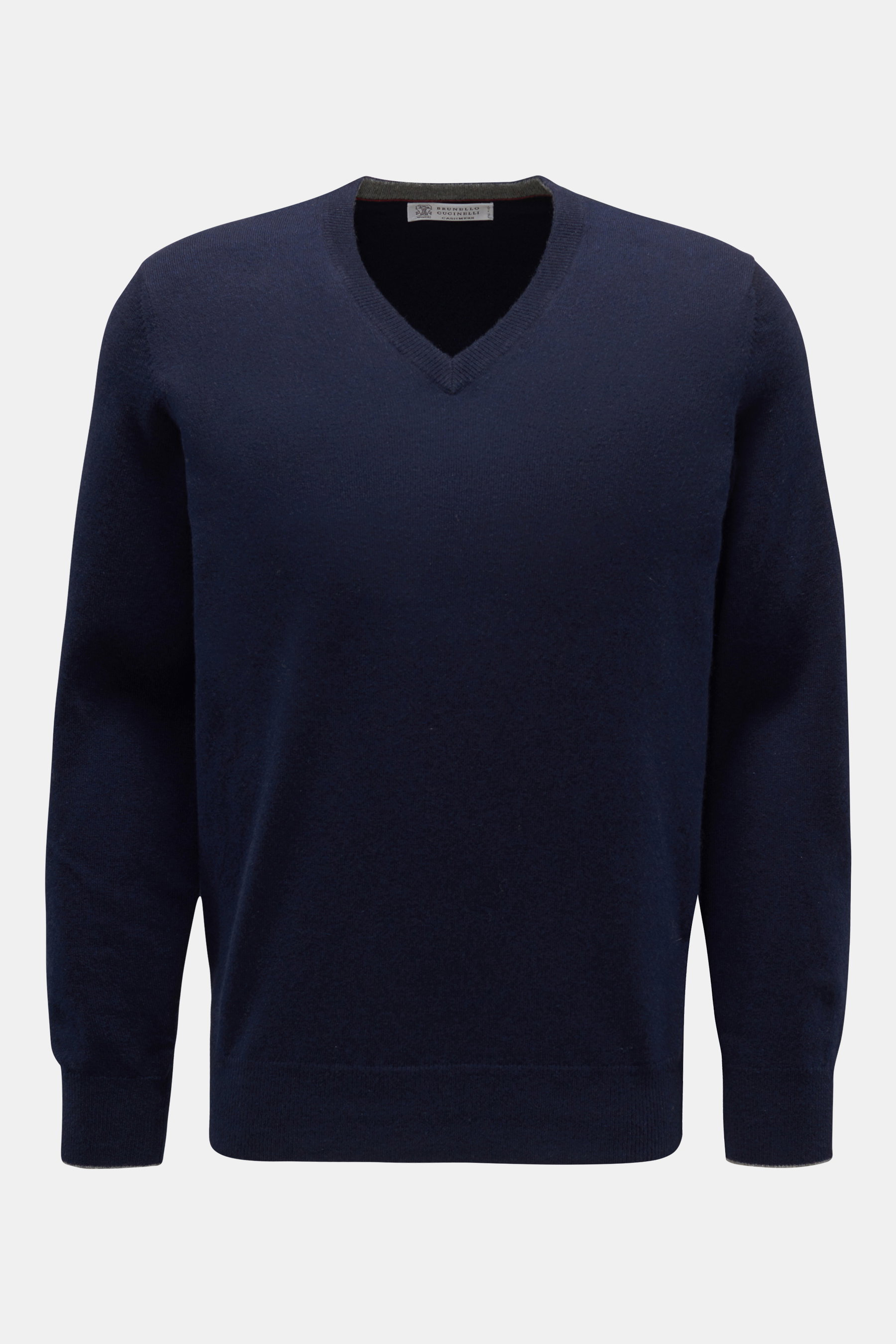 Brunello Cucinelli Cashmere V-Neck Pullover navy