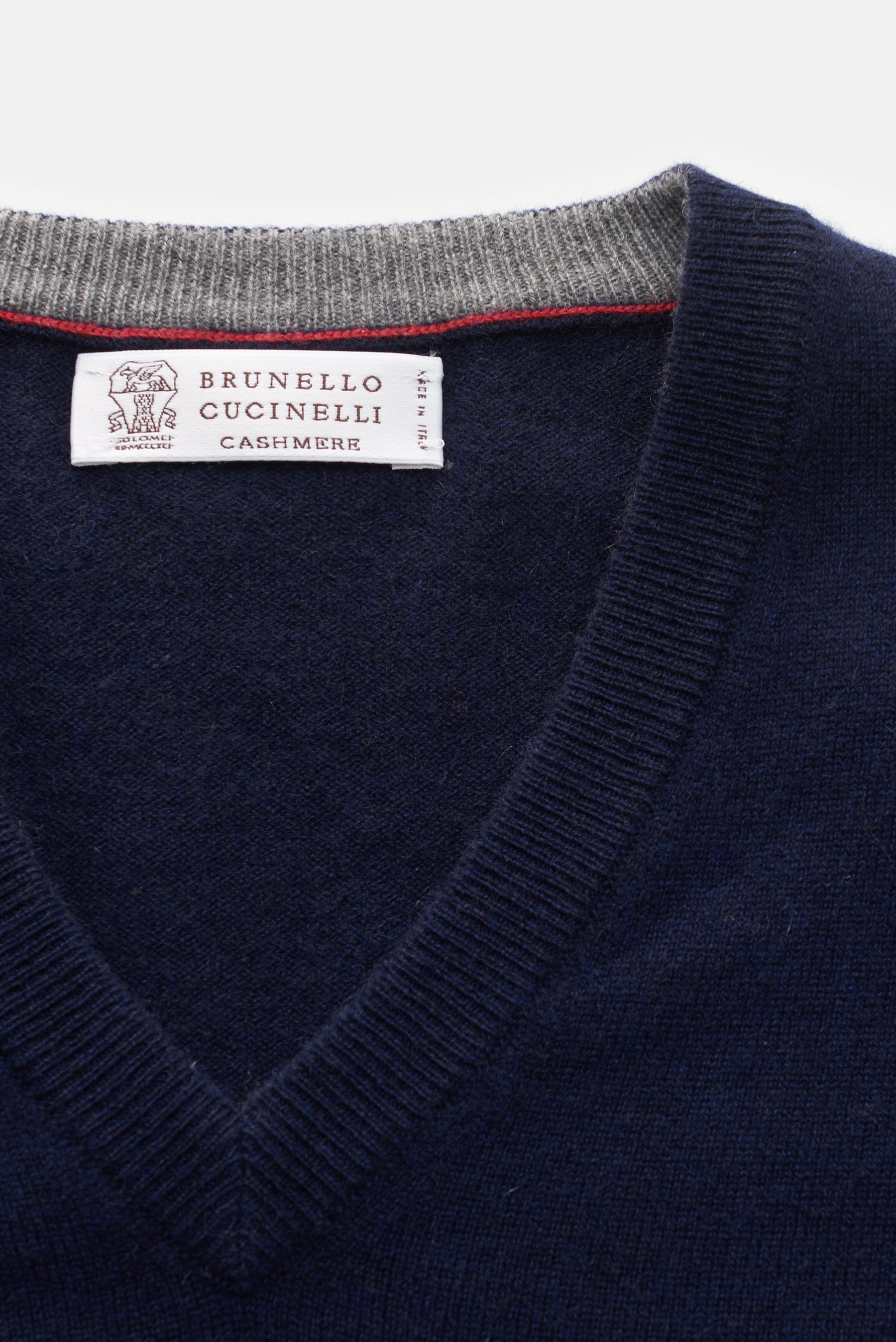 BRUNELLO CUCINELLI cashmere V-neck jumper navy