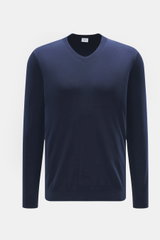 von Braun Merino Feinstrick V-Neck Pullover navy, Frontansicht, Feinstrick, V-Ausschnitt, Regular Fit, reine Merinowolle, weicher Griff, leichte Qualität, flexible Rippbündchen