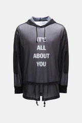 Helmut Lang Hooded long sleeve 'HWT Sheer Hoodie' black transparent
