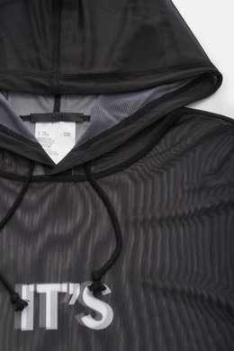 Helmut Lang Hooded long sleeve 'HWT Sheer Hoodie' black transparent