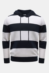 von Braun Cashmere hooded jumper navy/white striped