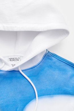 Marcelo Burlon Hooded jumper 'Spray Wings' white/blue
