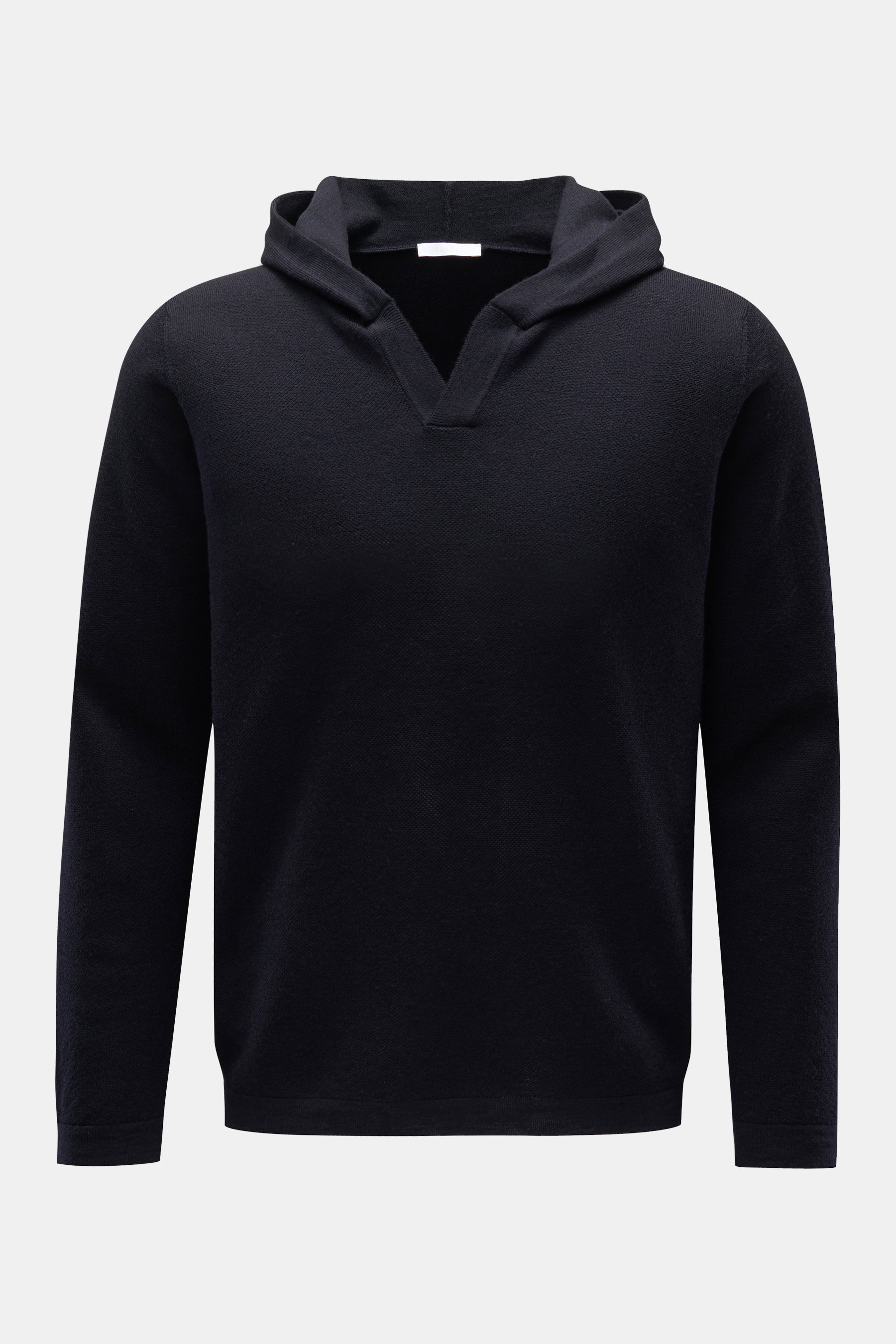 Merino Kapuzenpullover 'Oyster' navy