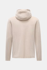 Back view of 04651/ A trip in a bag Terry hooded jumper 'Terry' beige, made of pure cotton terrycloth with a practical hood.

Description: <p>Comfort and coolness with summery nonchalance: The hooded jumper 'Terry' by 04651/ A TRIP IN A BAG made of pure c