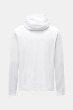 Back view of 04651/ A trip in a bag Terry hooded jumper 'Terry' white made of pure cotton terrycloth with soft feel, regular fit, practical hood, and small side seam label.

Description: <p>Comfort and coolness with summery nonchalance: The hooded jumper 