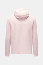 04651/ A trip in a bag Frottee-Kapuzenpullover 'Terry' rosé, Rückansicht, sommerlich leichter Baumwoll-Frottee, Regular Fit, Kapuze, Weblabel.
