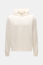 04651/ A trip in a bag Kapuzenpullover 'IF Hoodie' creme, Frontansicht, Regular Fit, aus weichem, elastischem, gebürstetem Jersey mit Kapuze und Rippbündchen.