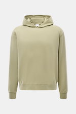 04651/ A trip in a bag Kapuzenpullover 'IF Hoodie' salbei, frontal fotografiert, aus weichem, elastischem, gebürstetem Jersey mit Kapuze und Rippbündchen.