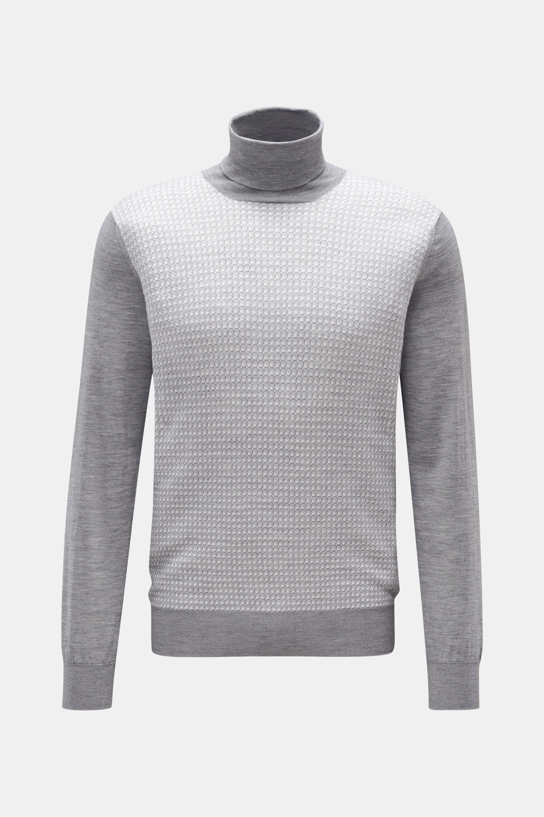 Cruciani Rollkragenpullover grau/offwhite gemustert