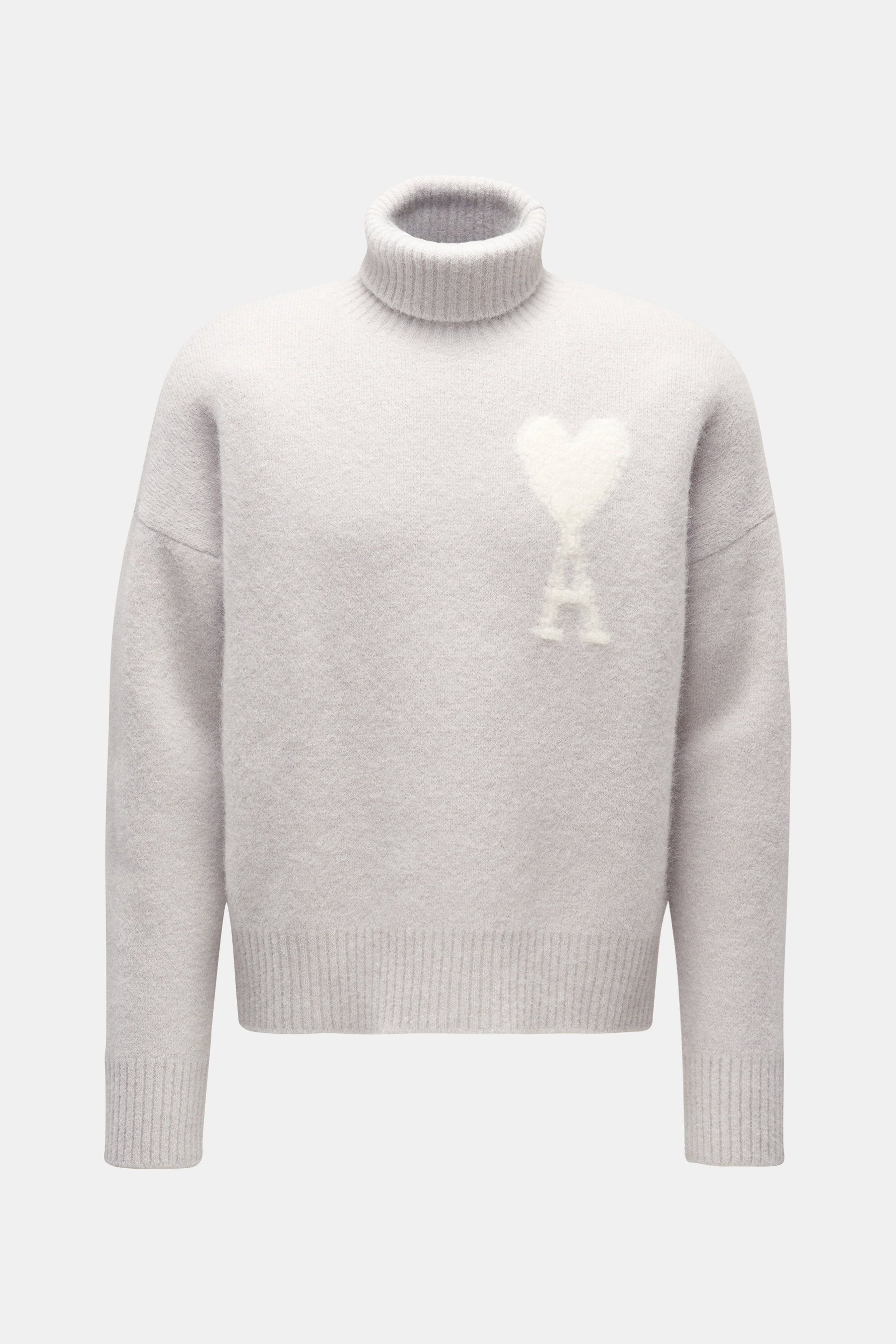 Ami Paris Rollkragenpullover 'Ami de Cœur' hellgrau