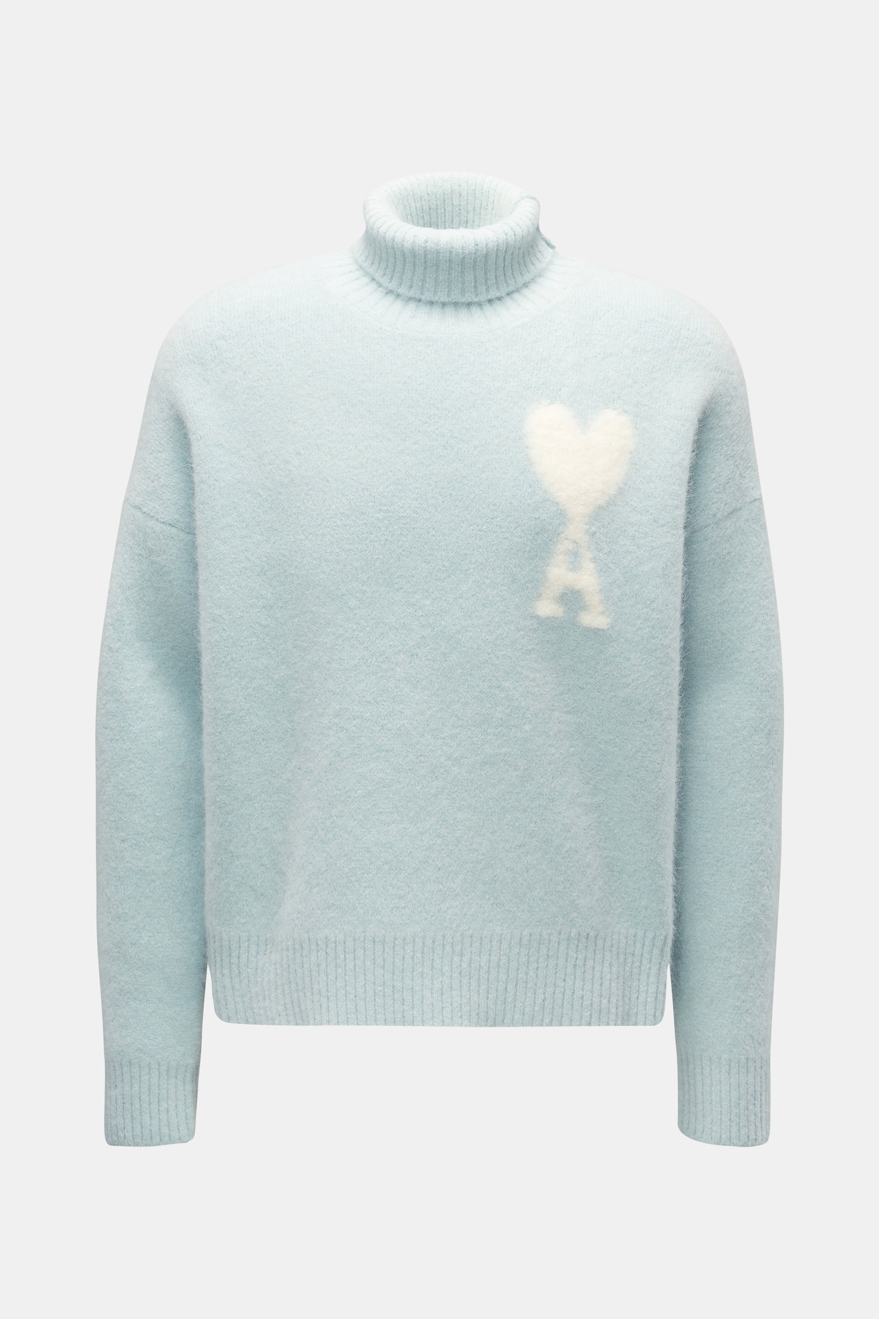 Ami Paris Rollkragenpullover 'Ami de Cœur' pastellblau