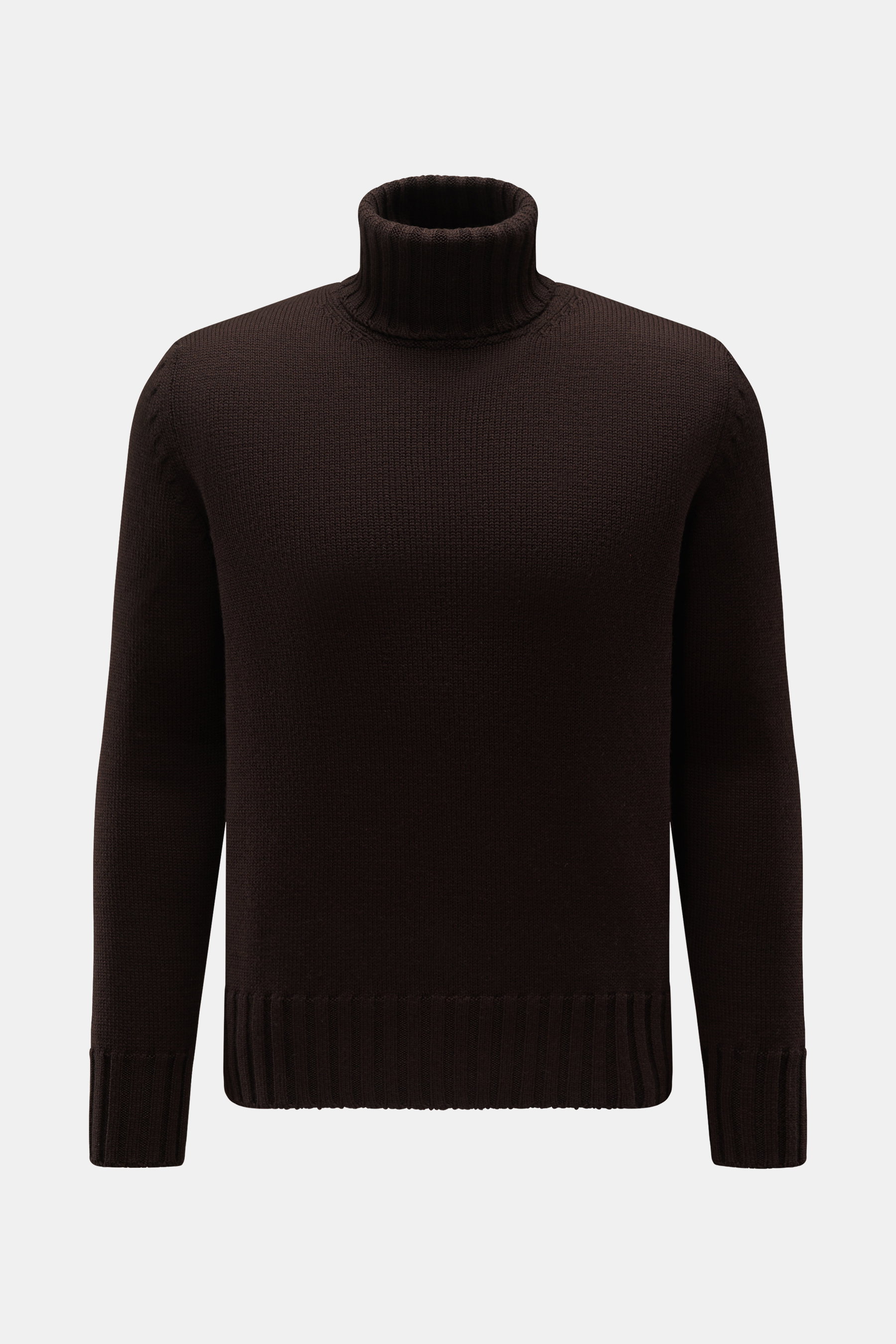 B.F. Knitwear Merino Rollkragenpullover dunkelbraun