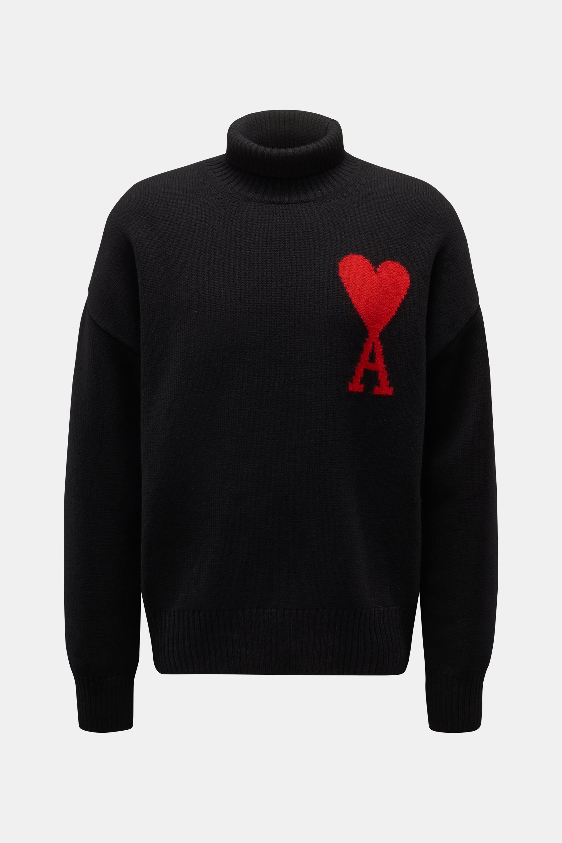 Ami Paris Rollkragenpullover 'Ami de Cœur' schwarz