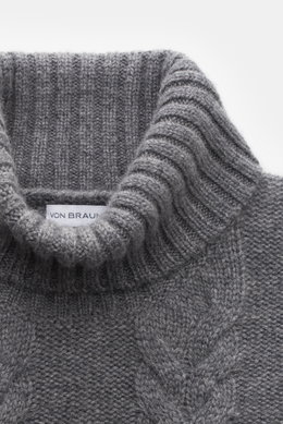von Braun Cashmere turtleneck jumper grey mottled