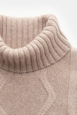 von Braun Cashmere turtleneck jumper beige mottled