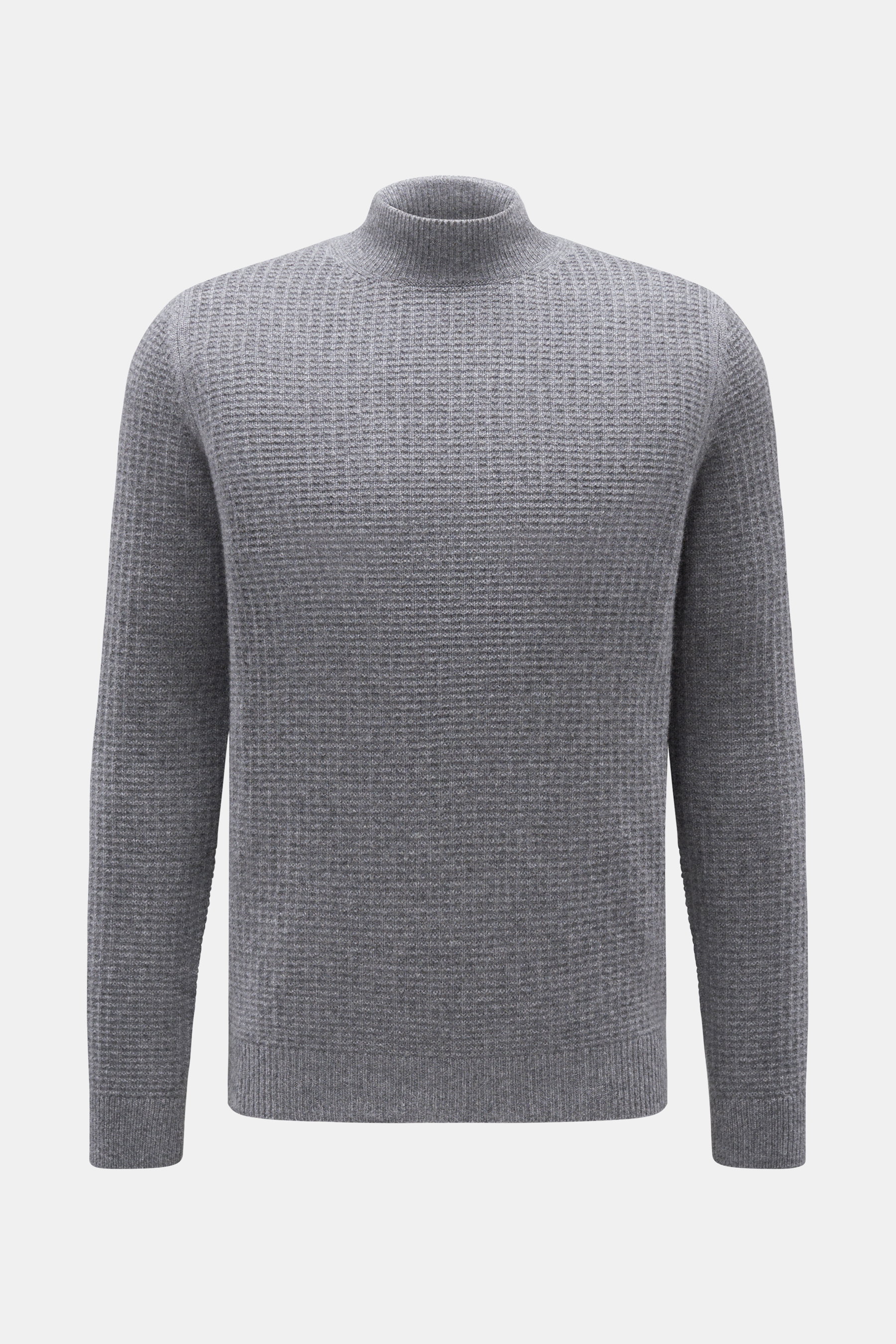 von Braun Cashmere Mock Neck Pullover grau meliert