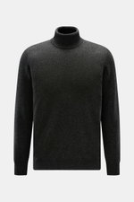 BRAUN Hamburg Rollkragenpullover anthrazit, Slim Fit, feines Strickbild, weicher Garnmix aus Schurwolle, Cashmere, Viskose, frontale Produktaufnahme.