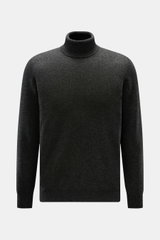 BRAUN Hamburg Rollkragenpullover anthrazit, Slim Fit, feines Strickbild, weicher Garnmix aus Schurwolle, Cashmere, Viskose, frontale Produktaufnahme.