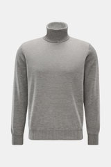 Fioroni Cashmere Rollkragenpullover grau meliert