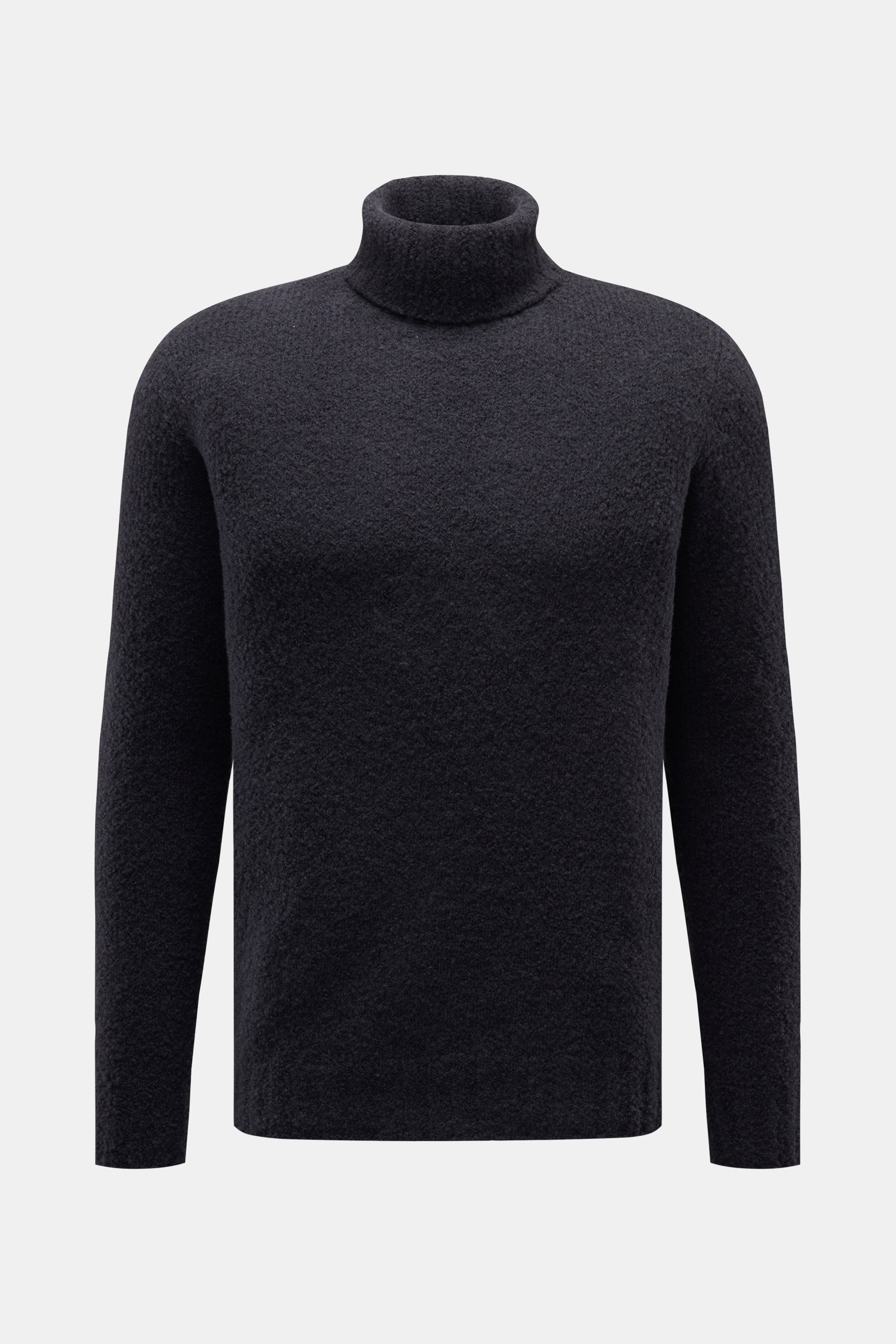04651/ A trip in a bag Rollkragenpullover "Chunky Turtle" navy, Frontansicht, Slim Fit, voluminöses Strickbild, weicher Griff, Schurwolle-Microfaser-Mix, Rollkragen, Rippbündchen, edles Winter-Essential.