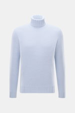 Front view of Fioroni Cashmere Rundhalspullover graubraun meliert, a slim fit turtleneck sweater in pure cashmere with very soft feel, medium fine knit, and flexible ribbed cuffs. <p>Souveräne Eleganz in ihrer luxuriösesten Form: Der Rollkragenpullover vo