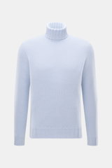 Front view of Fioroni Cashmere Rundhalspullover graubraun meliert, a slim fit turtleneck sweater in pure cashmere with very soft feel, medium fine knit, and flexible ribbed cuffs. <p>Souveräne Eleganz in ihrer luxuriösesten Form: Der Rollkragenpullover vo