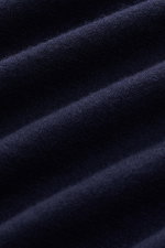 Fioroni Cashmere Rollkragenpullover 'Duvet' navy, Detailaufnahme des dichten, feinen Strickbildes aus weichem, reinem Cashmere in Nahaufnahme.