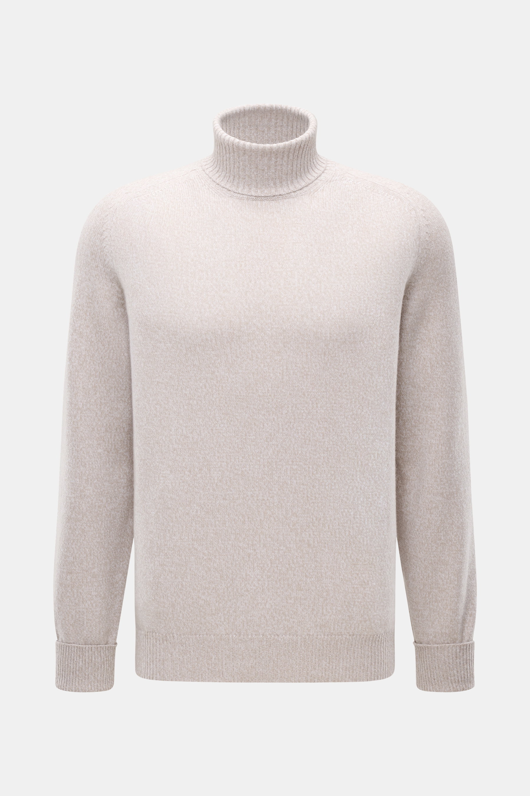 Fedeli Cashmere Rollkragenpullover 'Derby Saddler' beige meliert