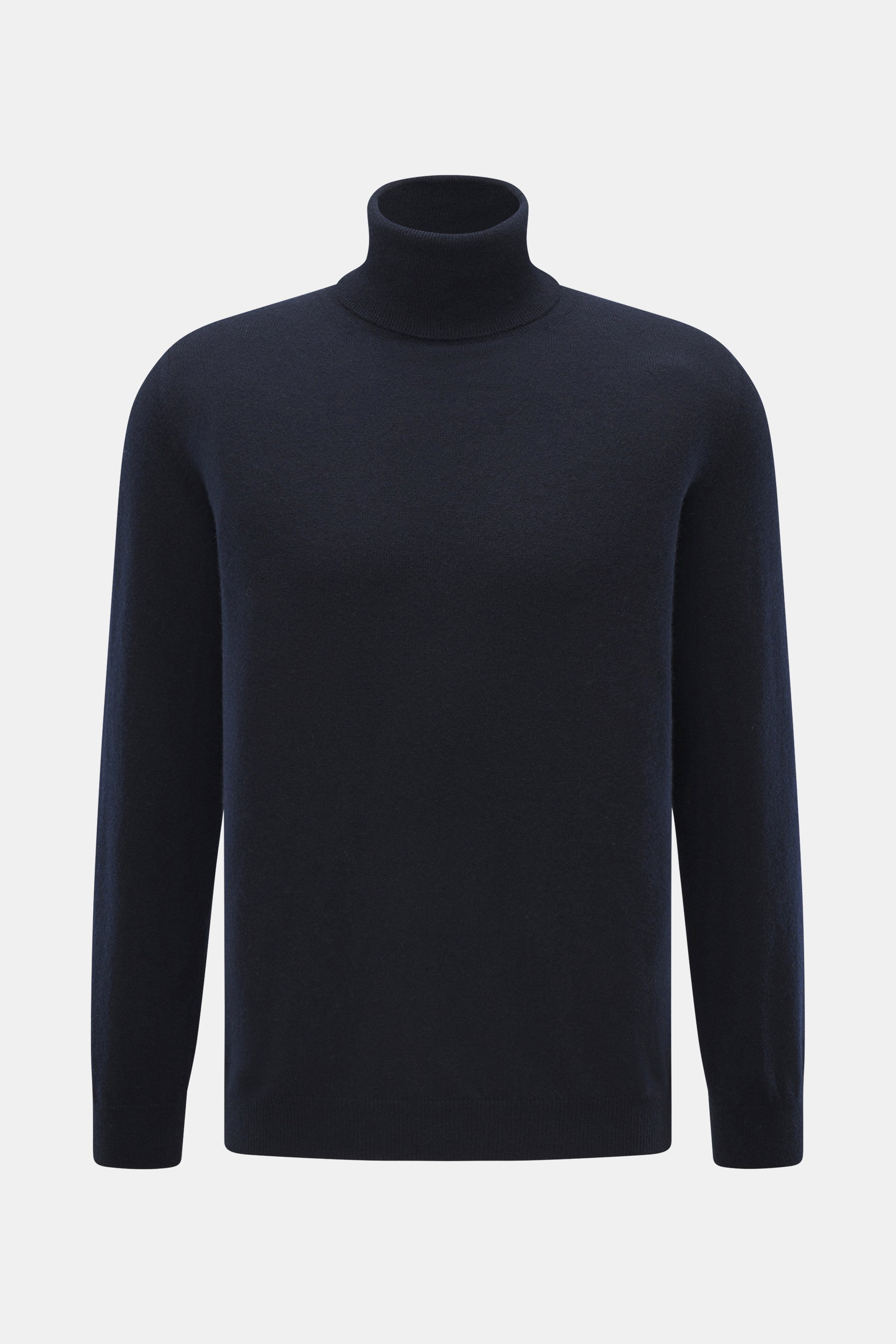 Aida Barni Cashmere Rollkragenpullover navy, frontal fotografiert, Slim Fit, reiner Cashmere, weicher Griff, feines Strickbild, anliegender Rollkragen, flexible Rippbündchen.