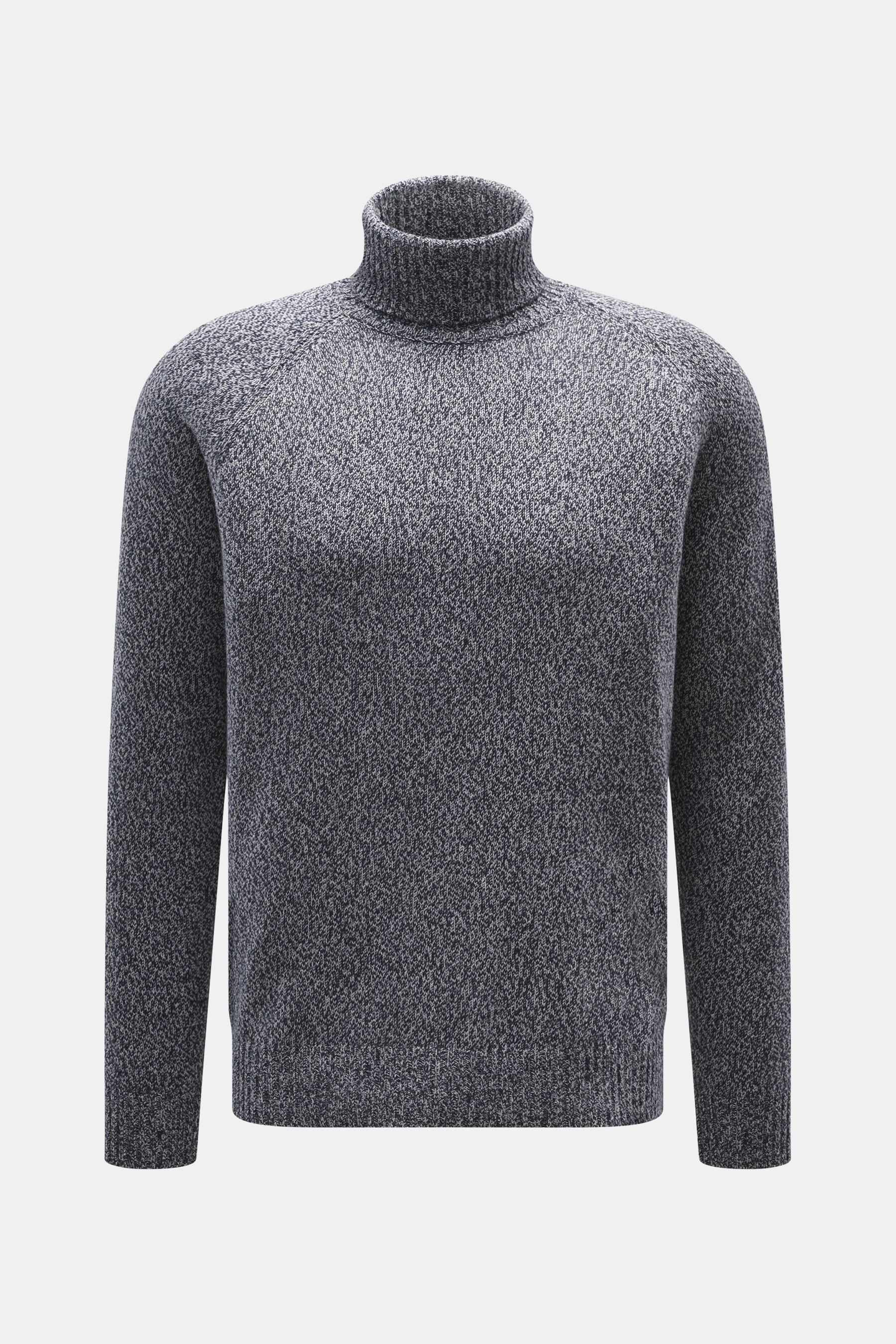 Moorer Rollkragenpullover 'Dacre' weiß/navy meliert