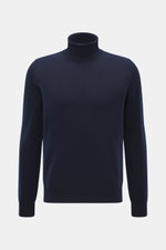 BRAUN Hamburg Cashmere Rundhalspullover navy, Slim Fit, feines Strickbild, reiner Cashmere, weicher Griff, Rundhalsausschnitt, flexible Rippbündchen, Frontansicht