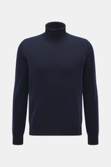 BRAUN Hamburg Cashmere Rundhalspullover navy, Slim Fit, feines Strickbild, reiner Cashmere, weicher Griff, Rundhalsausschnitt, flexible Rippbündchen, Frontansicht