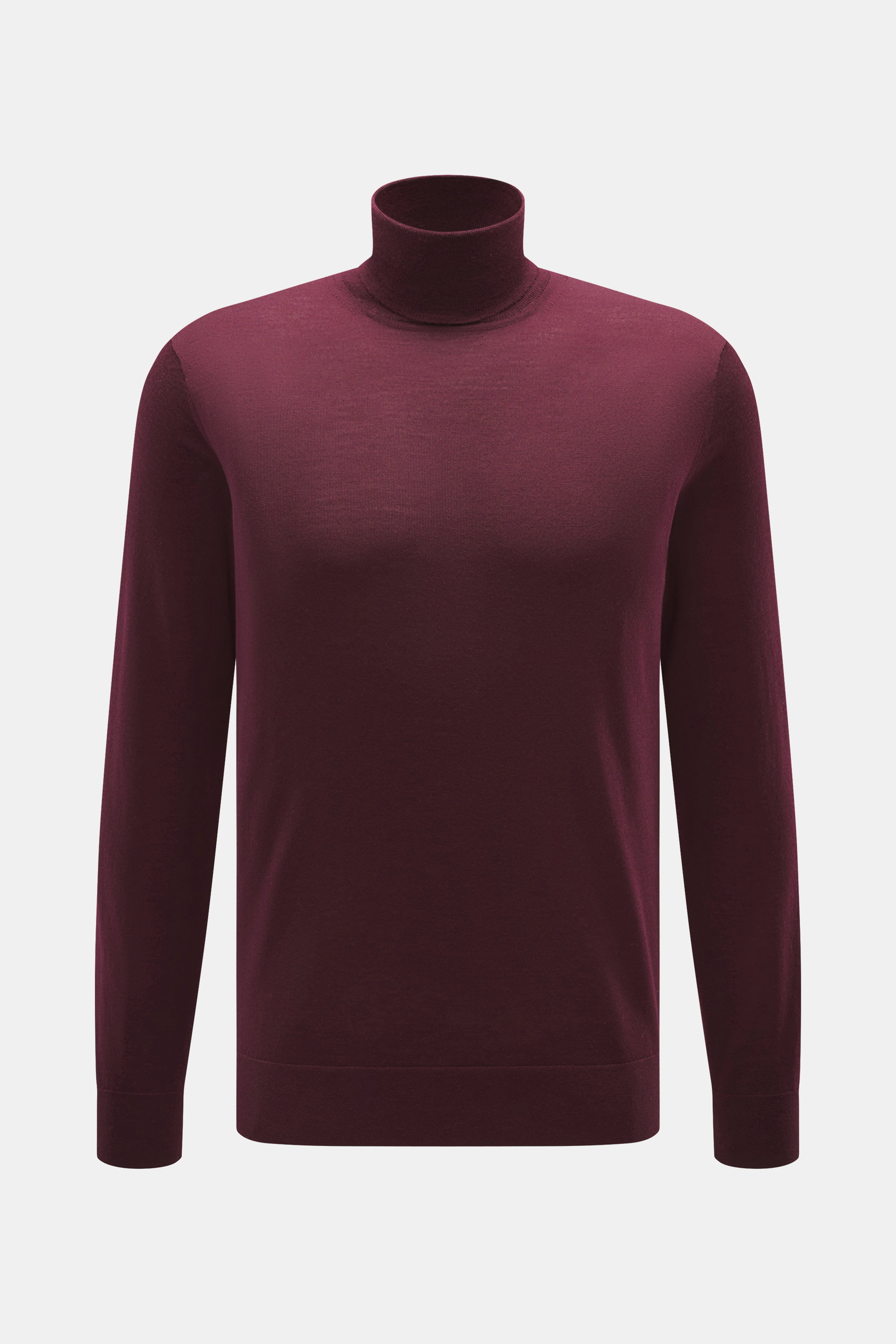 von Braun Merino Feinstrick-Rollkragenpullover bordeaux, Slim Fit, reine Merinowolle, weicher Griff, feines Strickbild, flexible Rippbündchen, Frontansicht