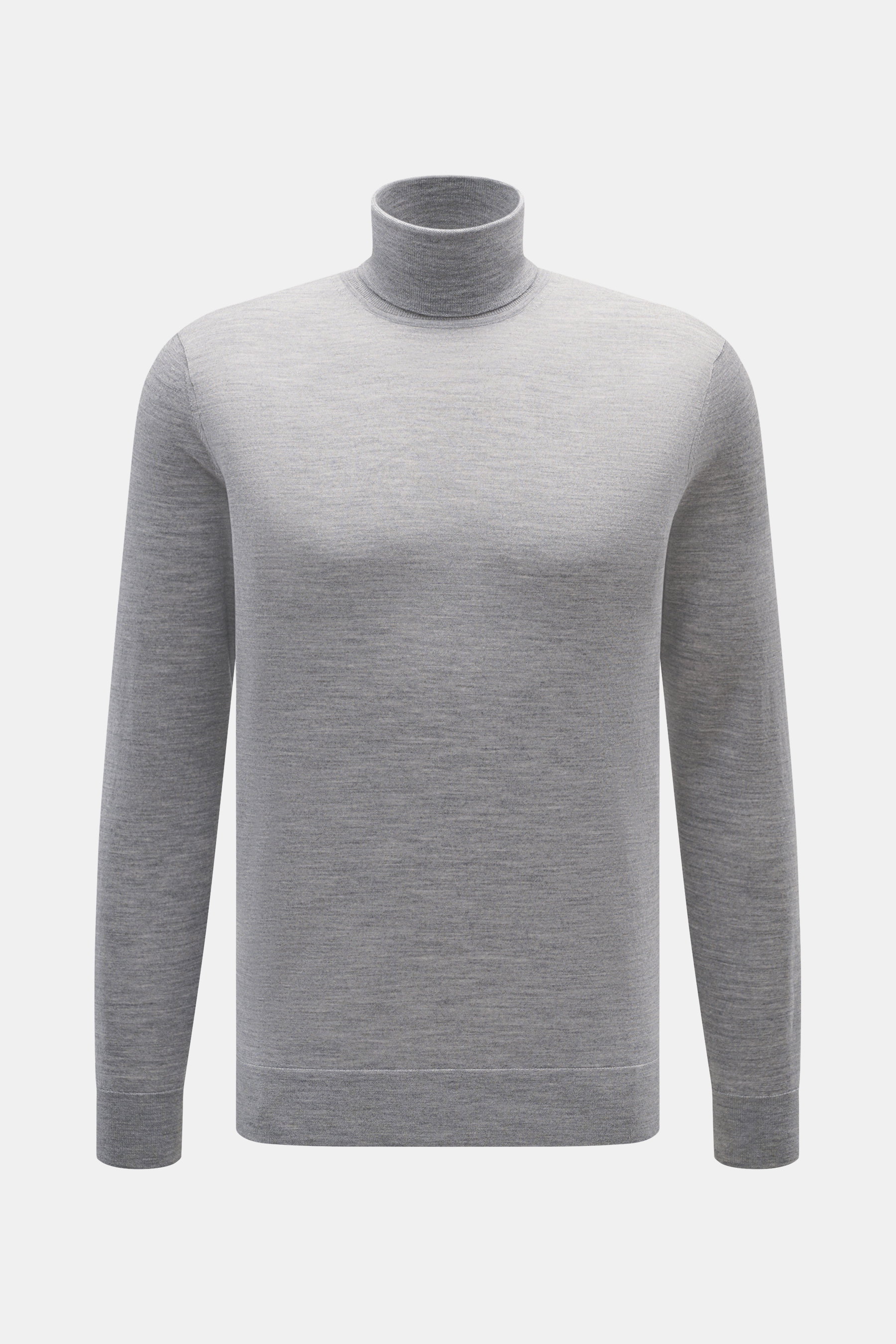 Merino Feinstrick-Rollkragenpullover grau meliert