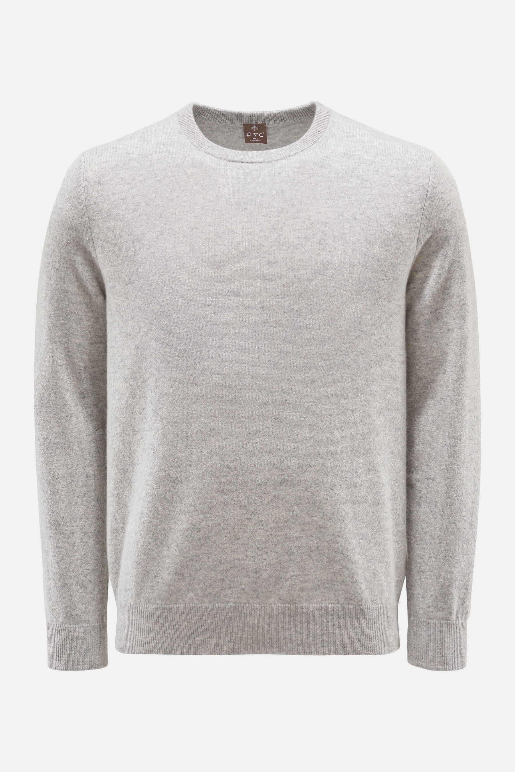 FTC Baby-Cashmere Rundhals-Pullover hellgrau