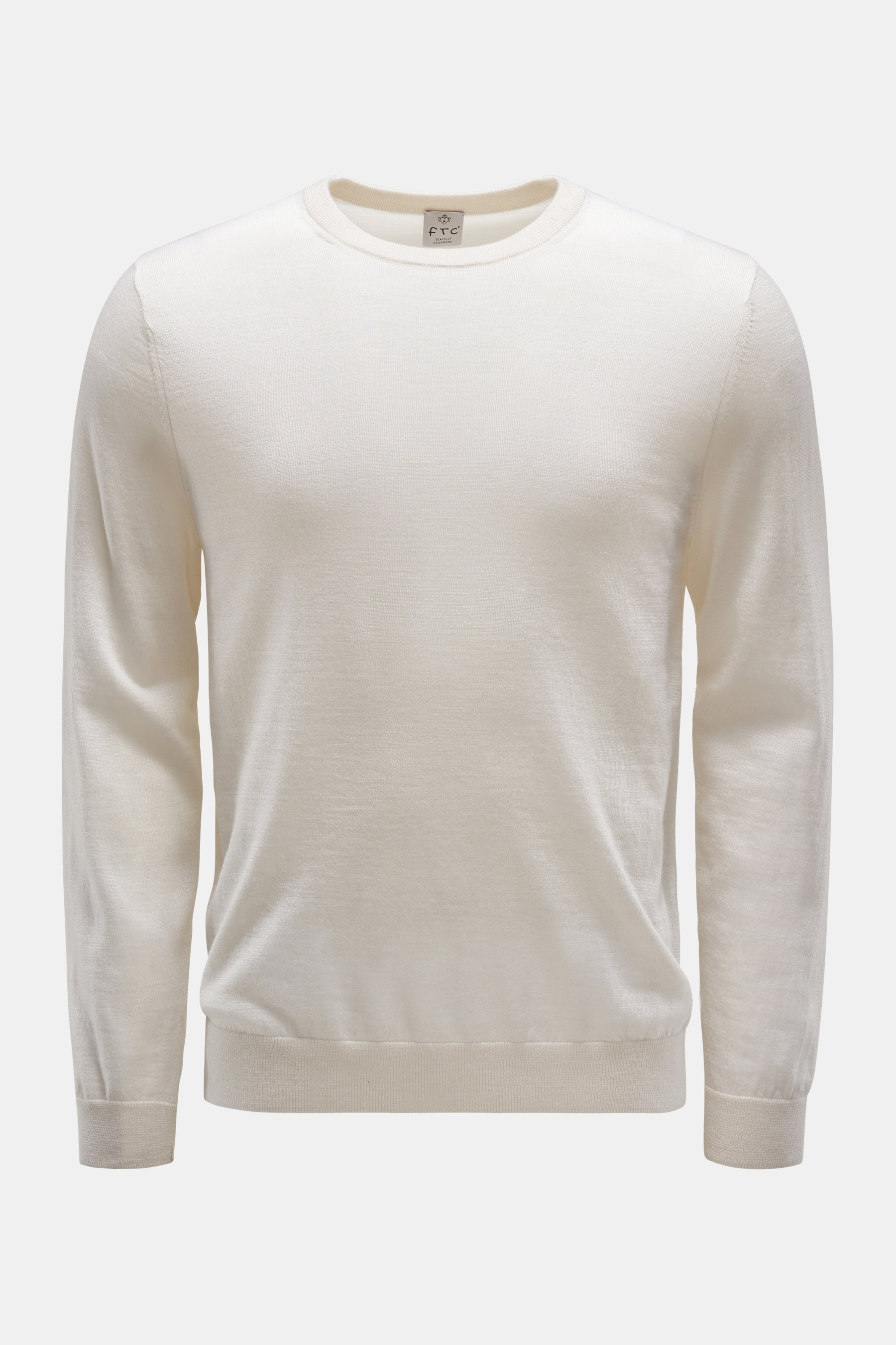 FTC Feinstrick-Rundhalspullover offwhite