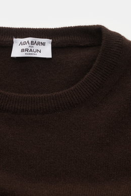 Aida Barni Cashmere Rundhalspullover dunkelbraun