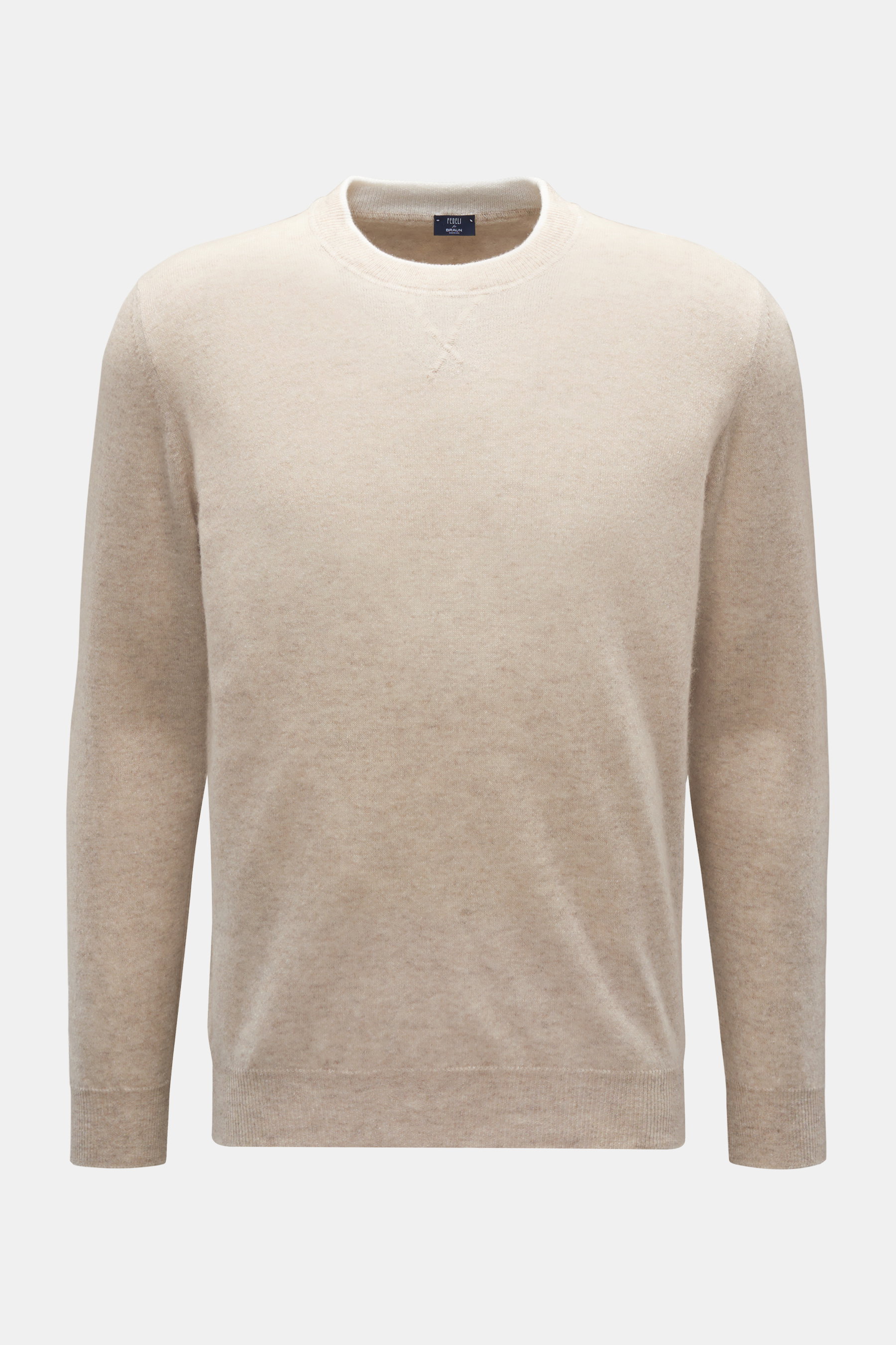 Fedeli Rundhalspullover 'David' beige