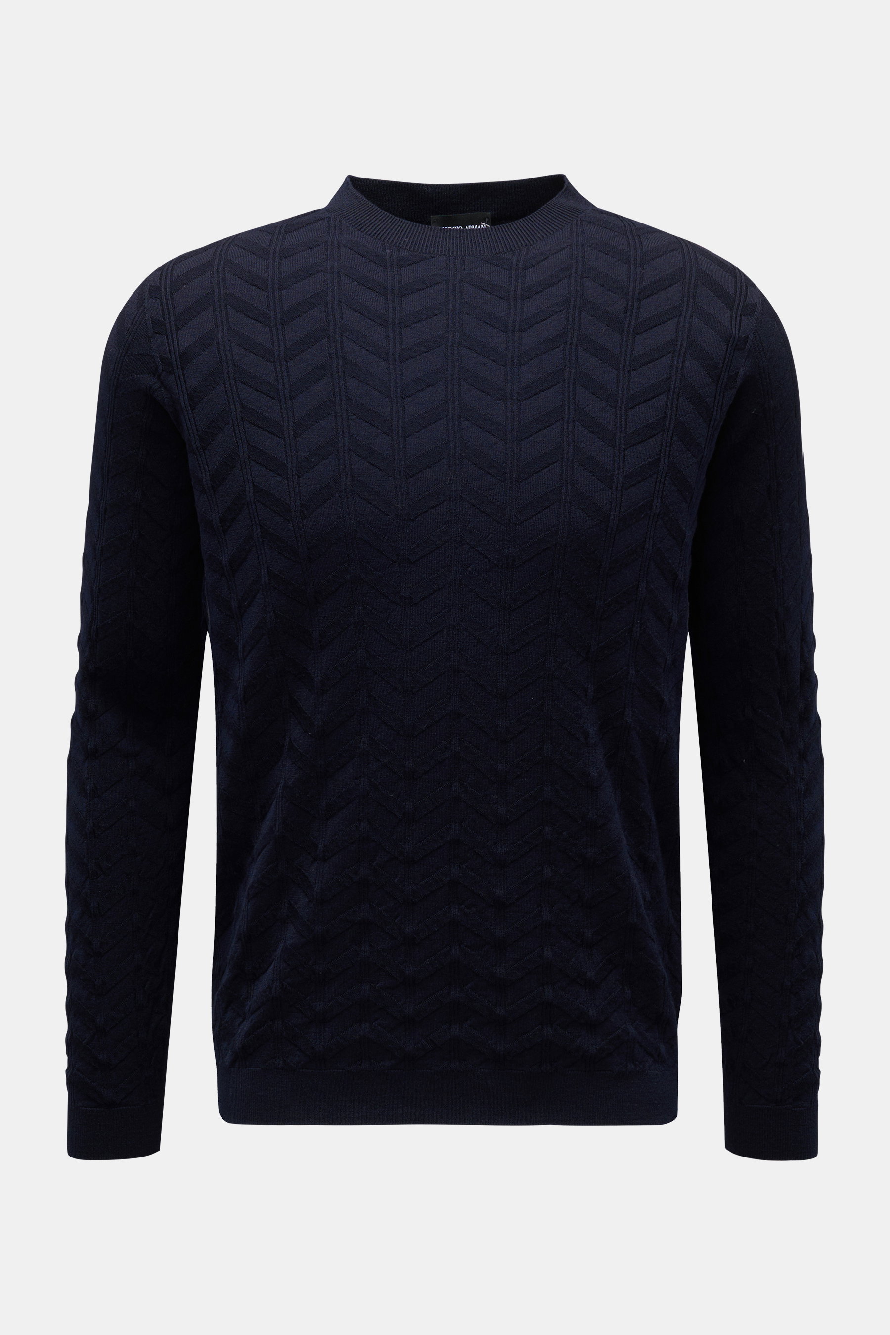 Giorgio Armani Feinstrick-Rundhalspullover navy