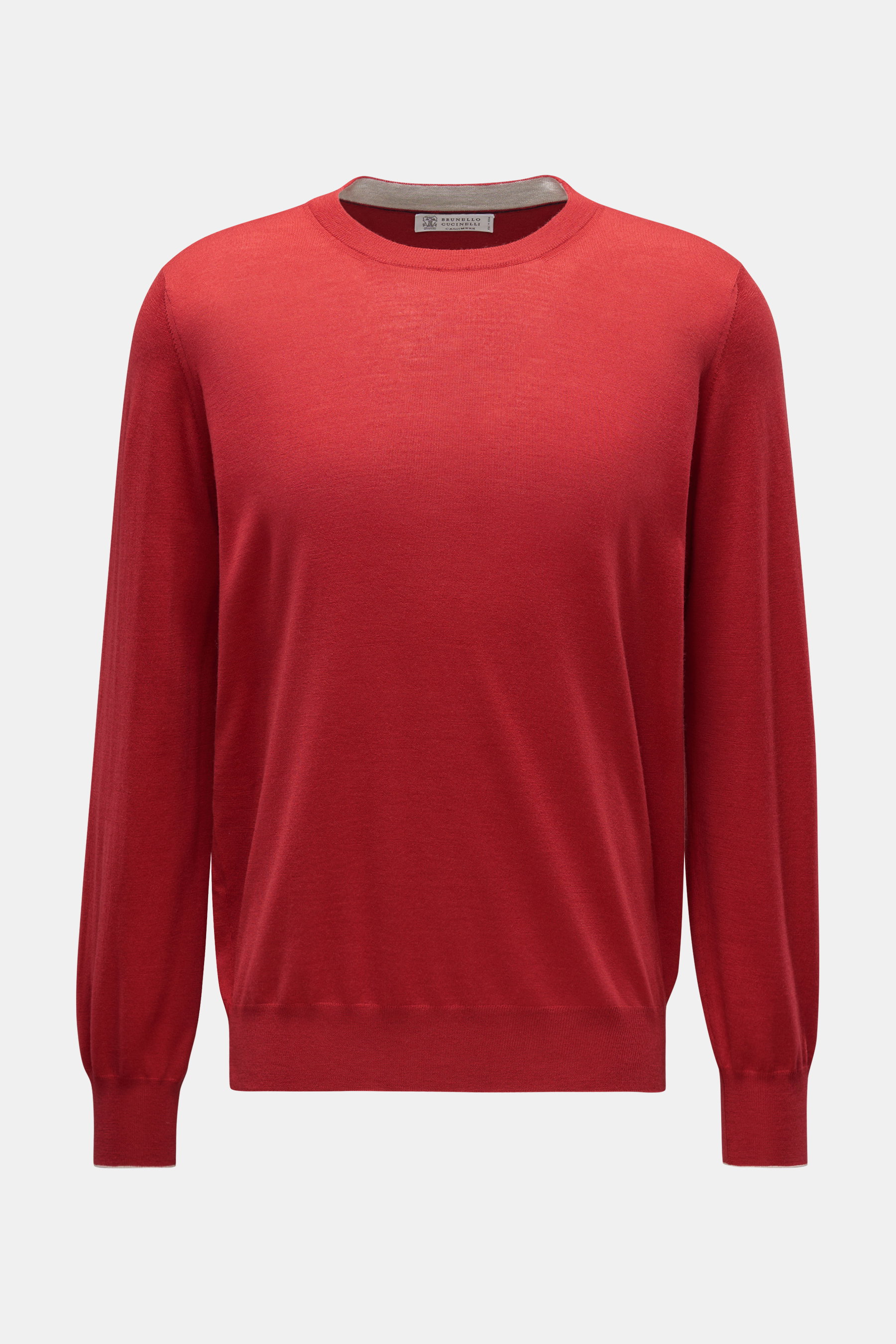 Brunello Cucinelli Feinstrick-Rundhalspullover rot