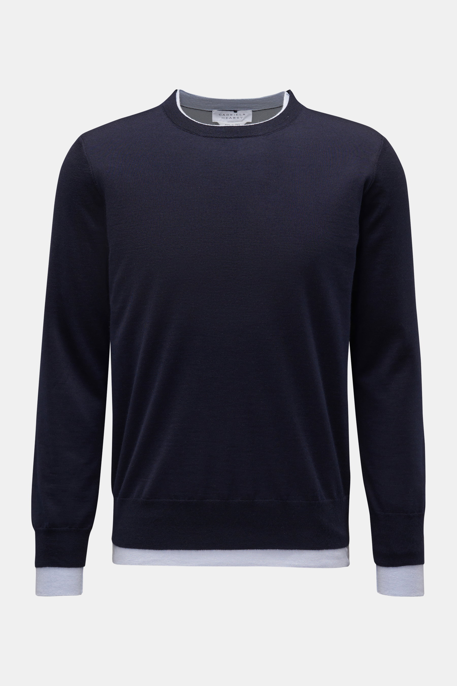Gabriela Hearst Rundhalspullover 'Wells' navy/hellblau