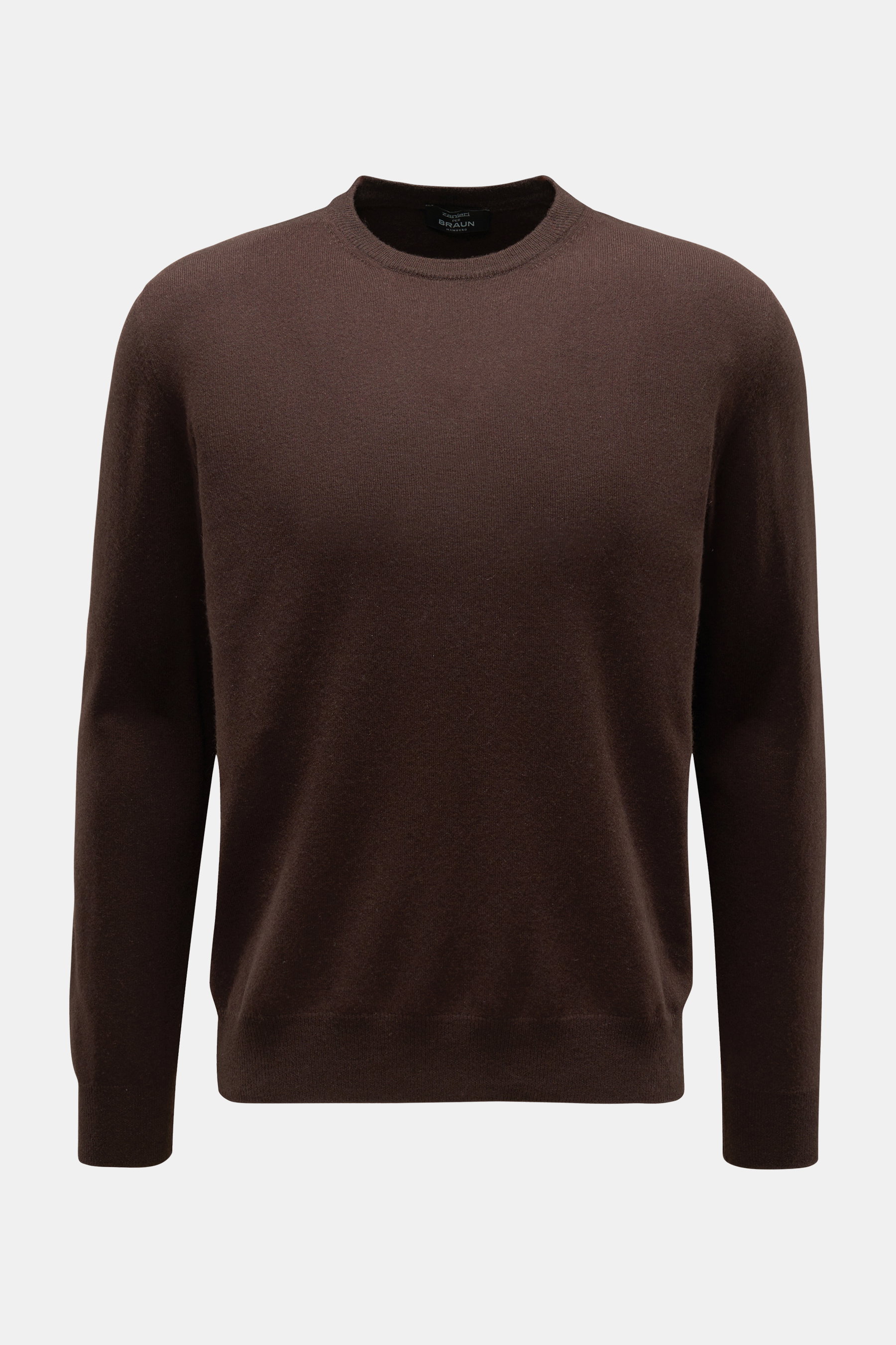 Zanieri Cashmere Rundhalspullover dunkelbraun