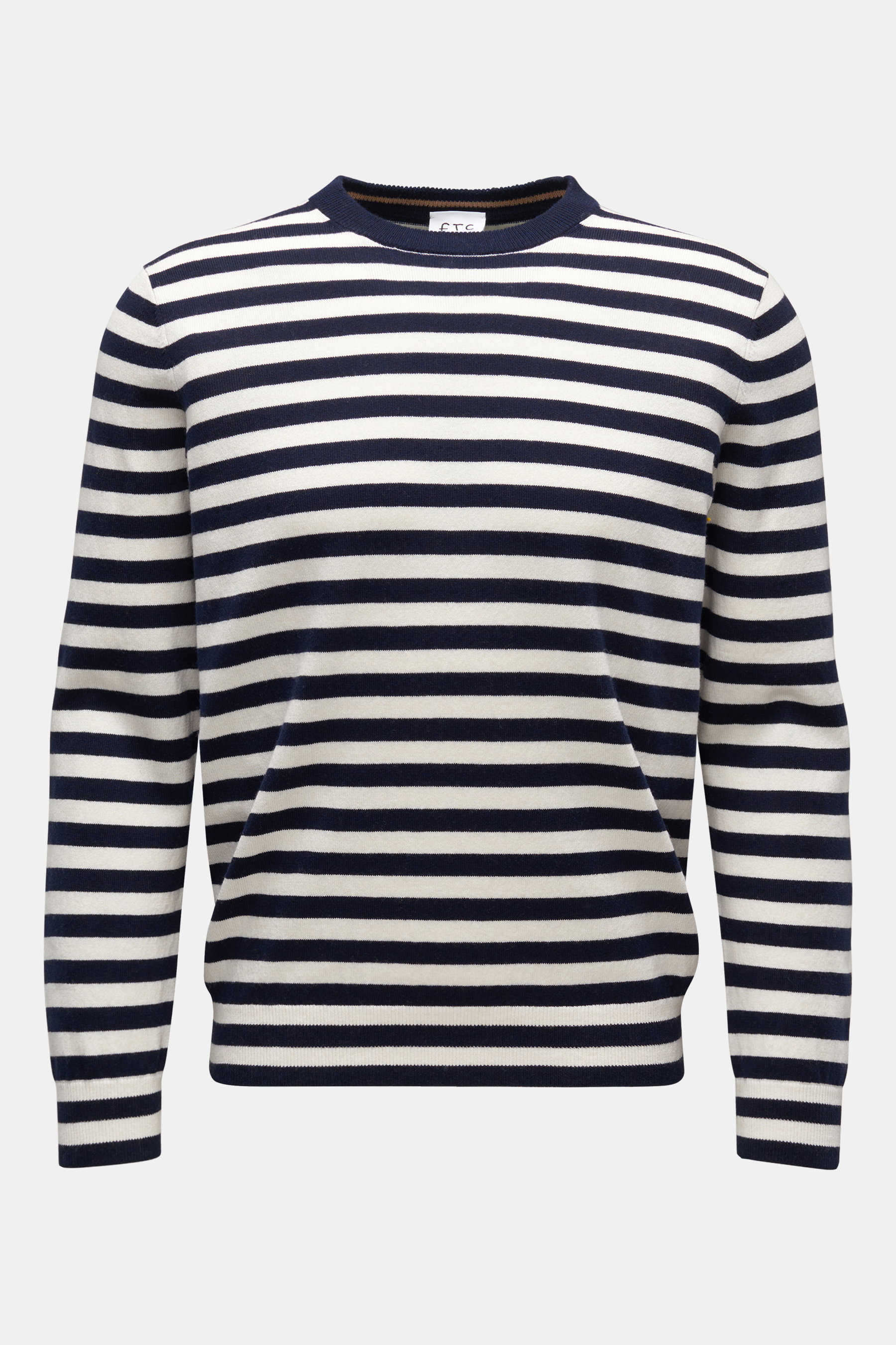 FTC Rundhalspullover navy/creme gestreift