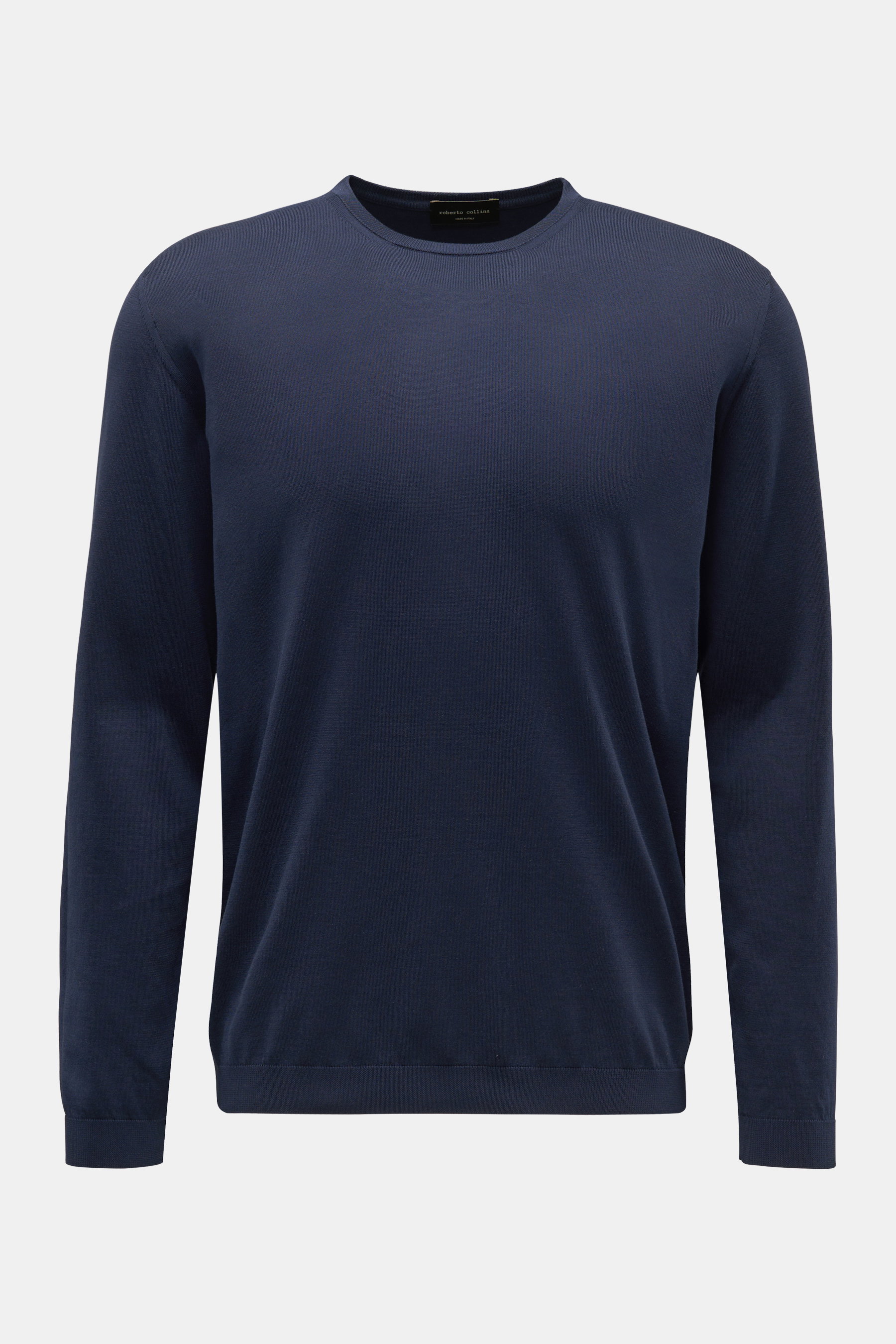 Roberto Collina Feinstrick-Rundhalspullover navy